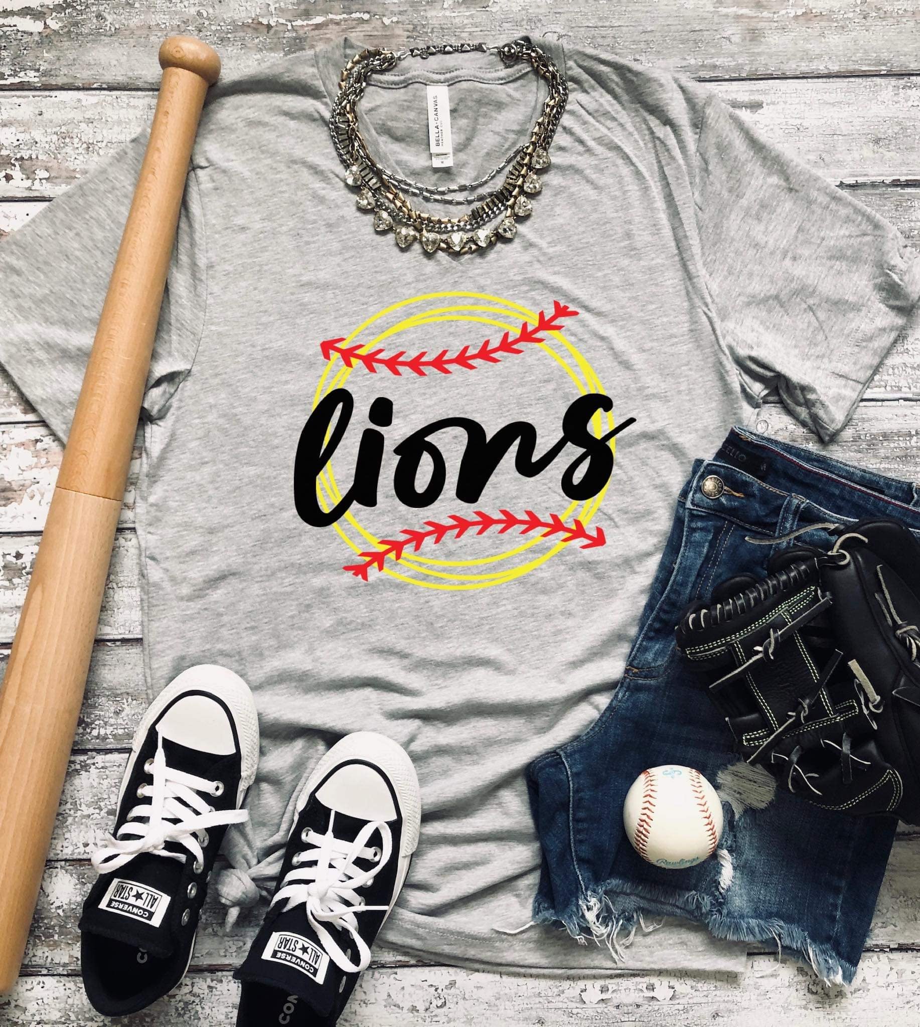 Lions Softball Script Tee