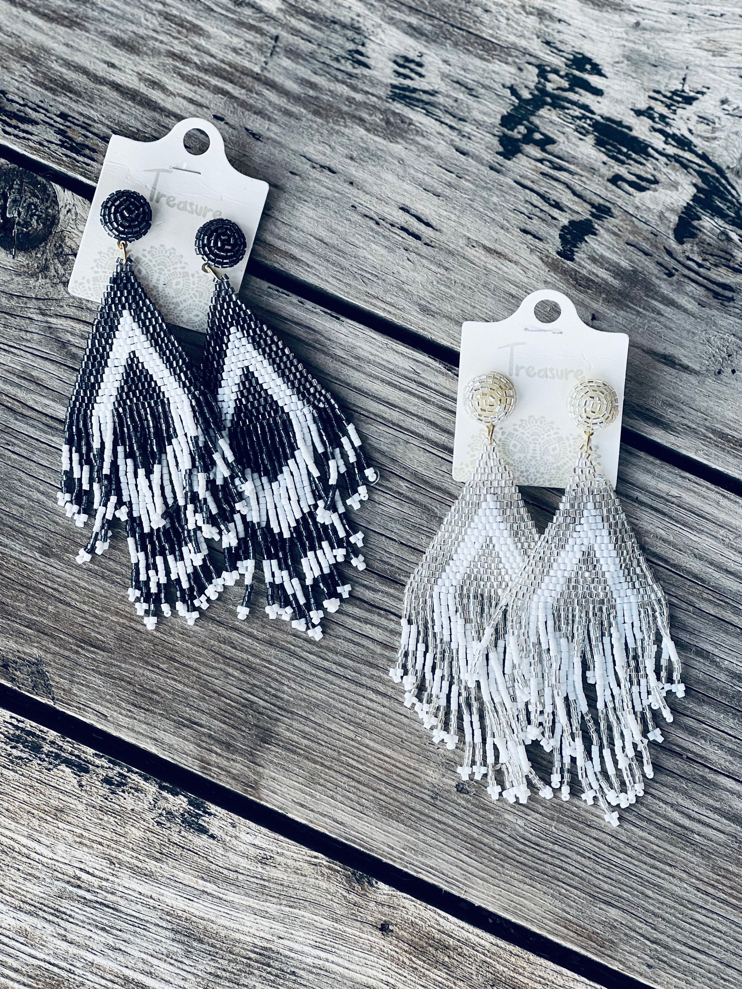 Jen Seed Bead Flare Earrings