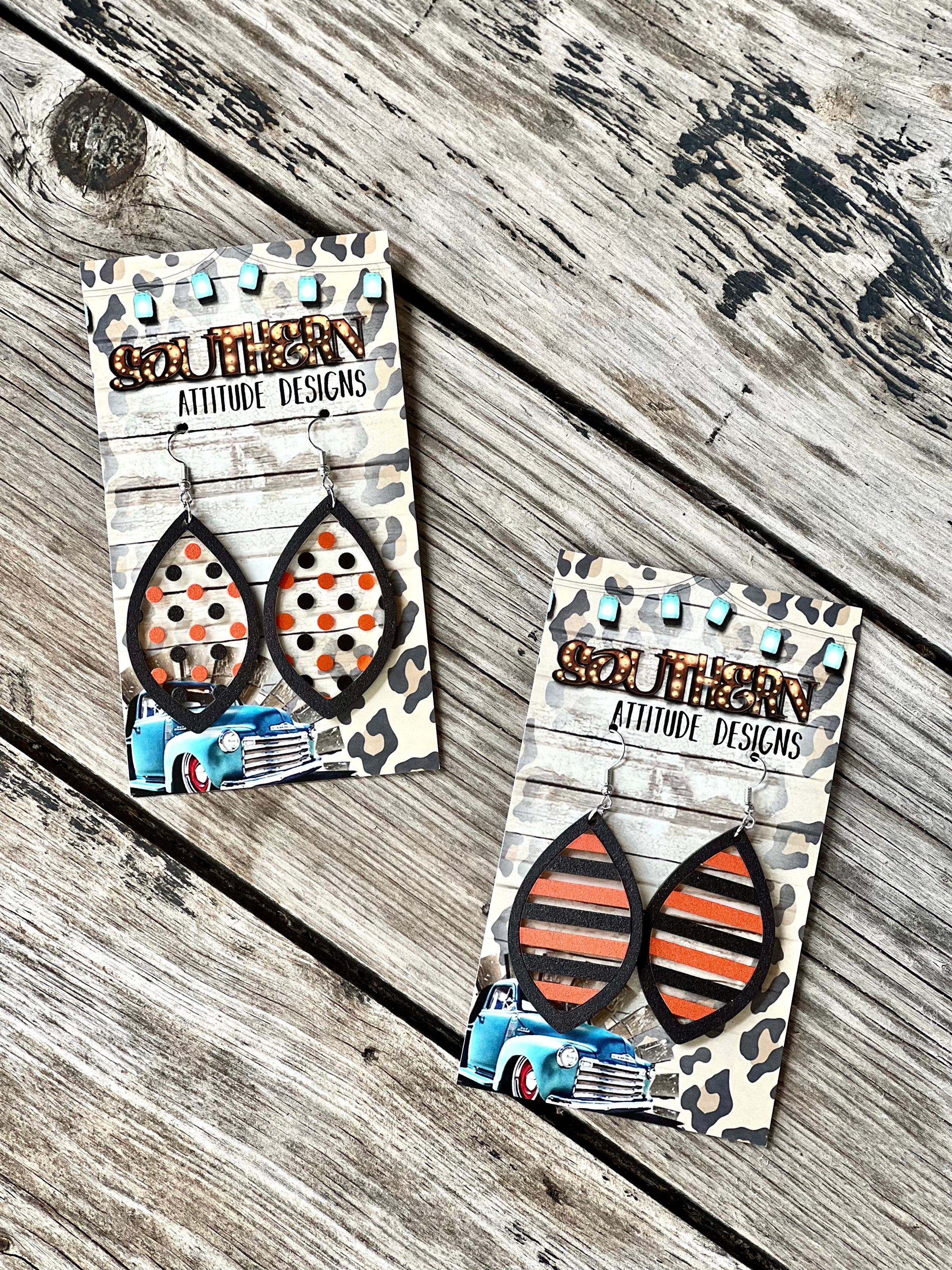 Black & Orange Halloween Miranda Earrings