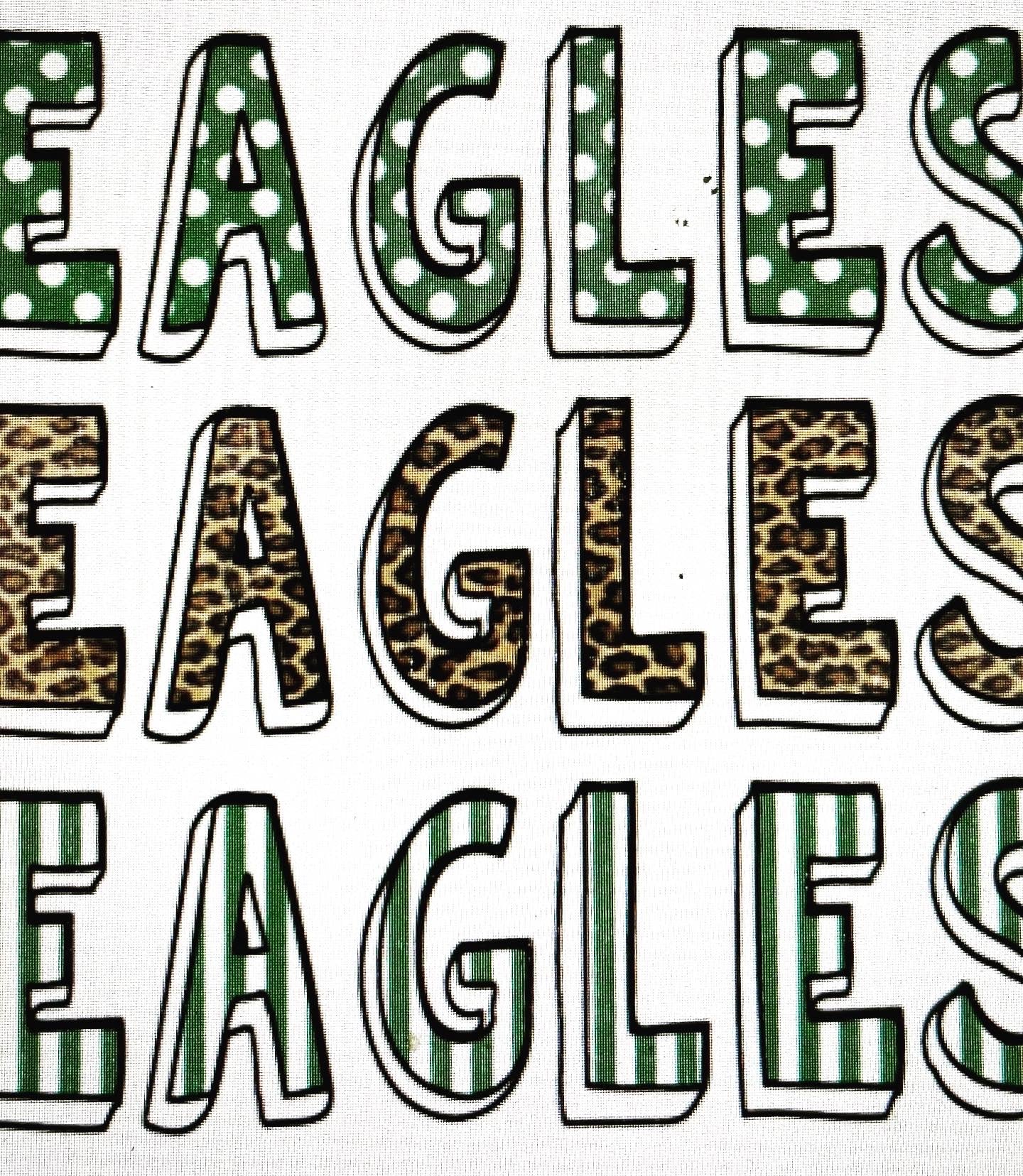 Youth Green Eagles Polka & Stripes Spirit Tee
