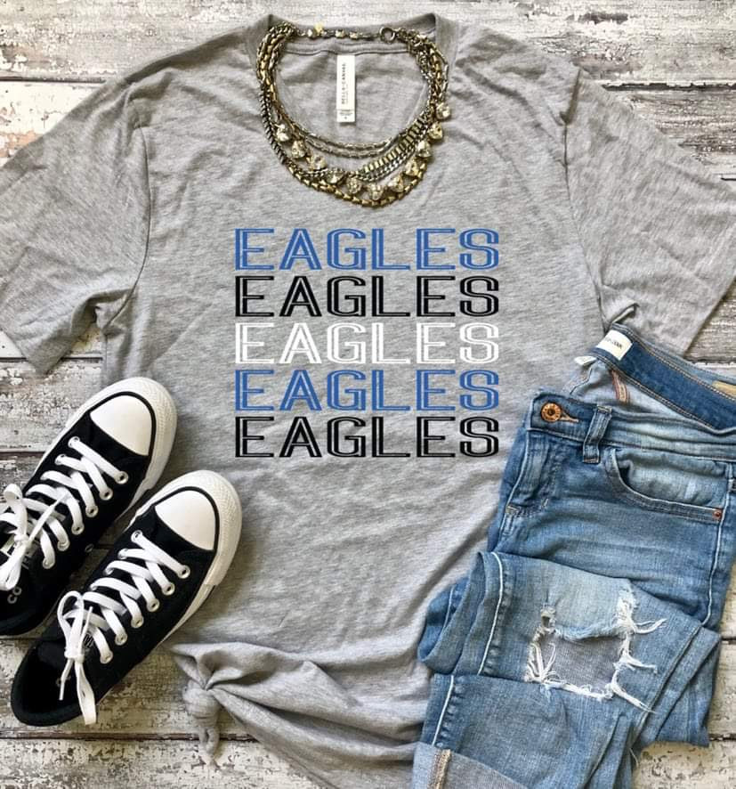 Blue Eagles Stacked Mascot Tee