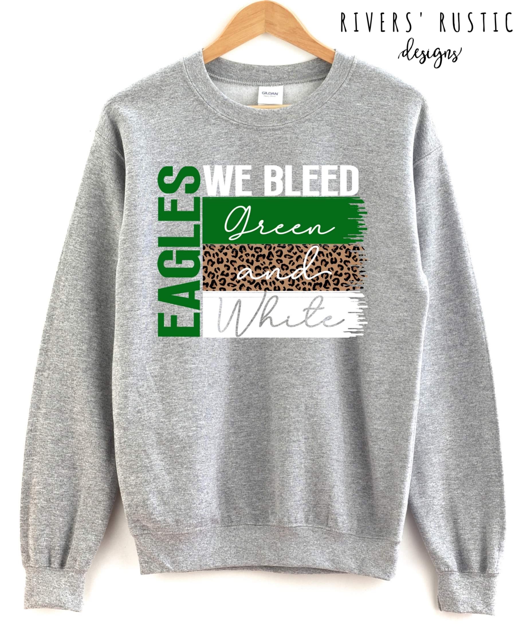 Green Eagles We Bleed Crew Sweatshirt (Youth & Adult)