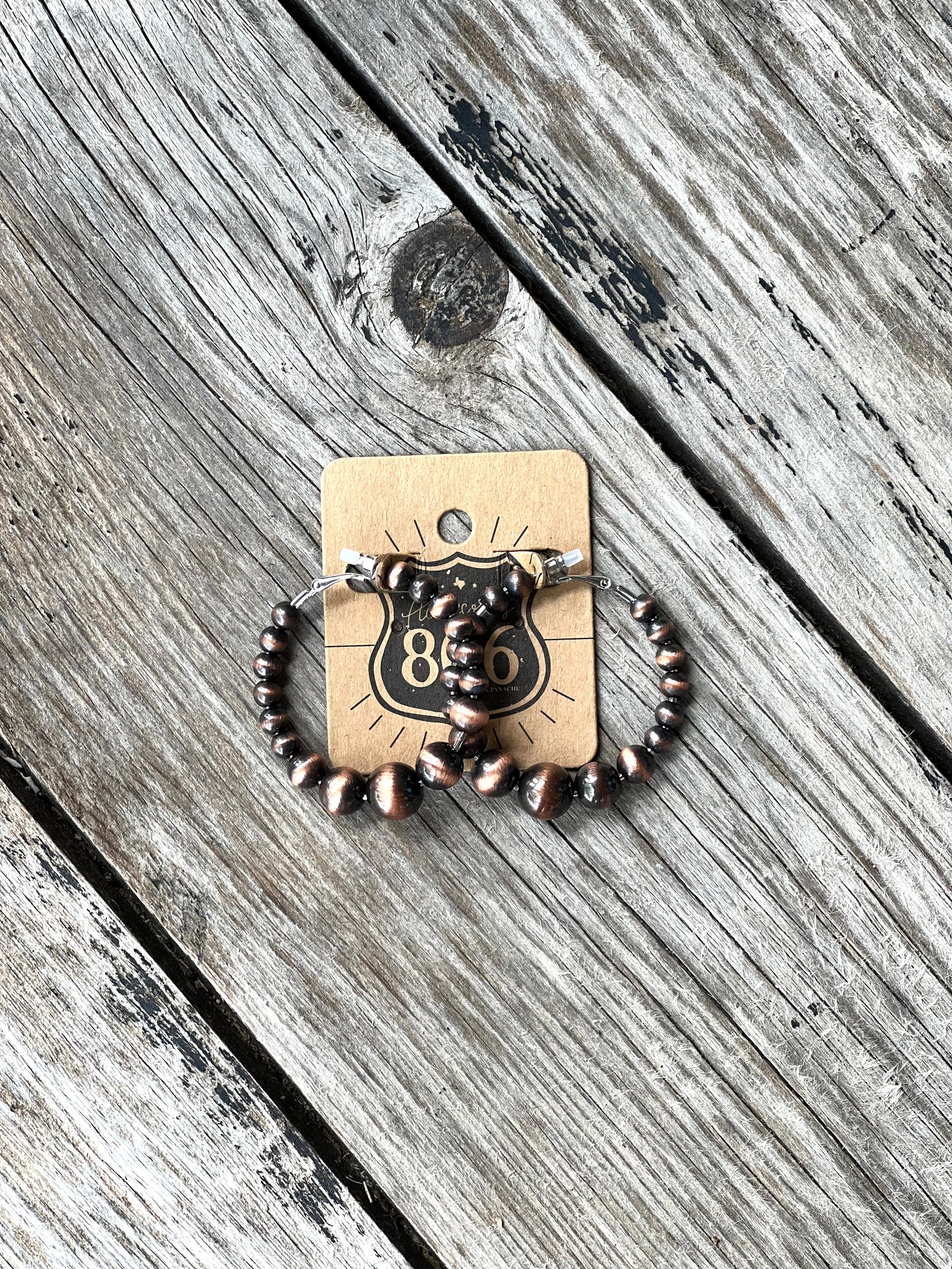 Bronzed Multi Bead Earrings