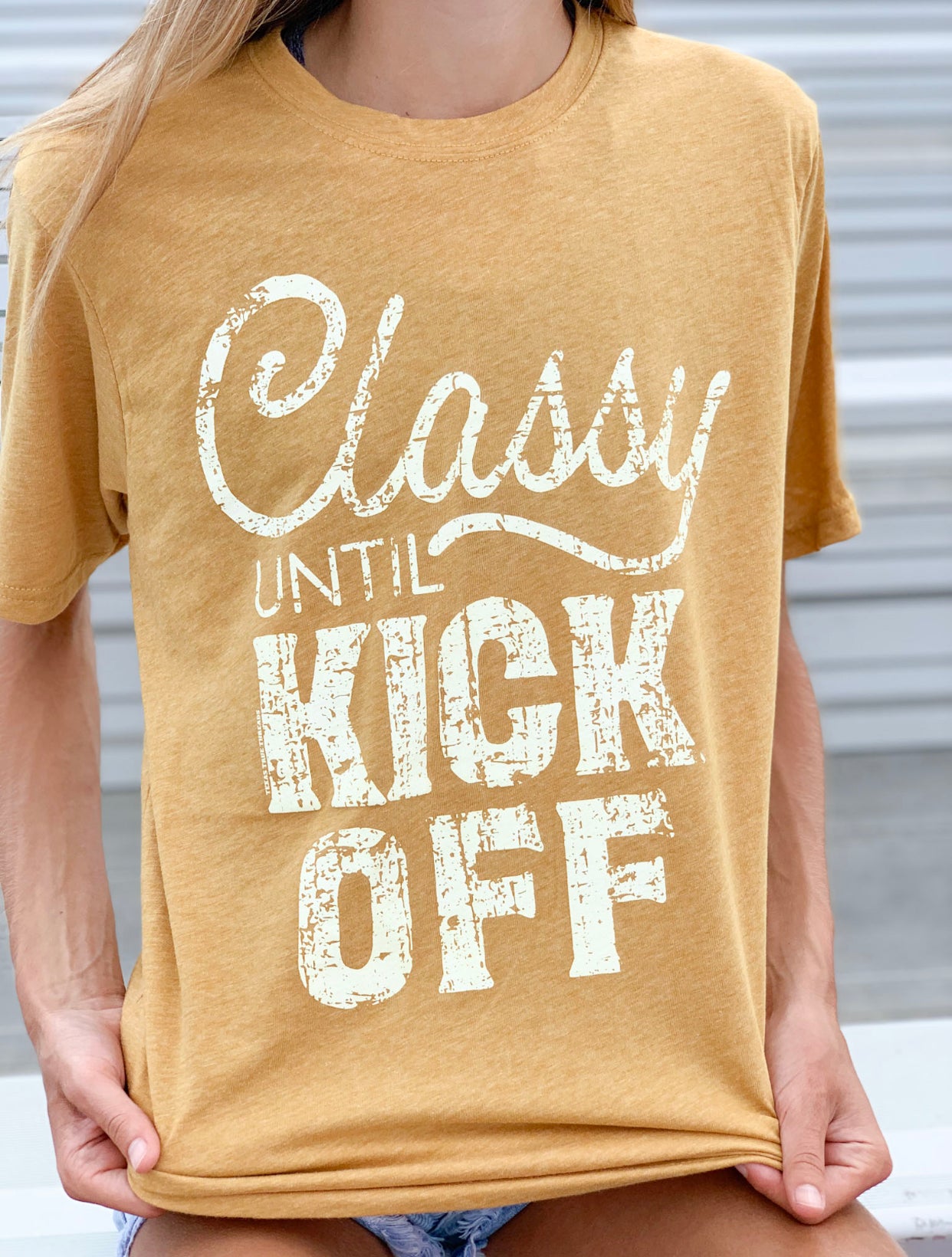 Gold Classy Until Kick Off Tee