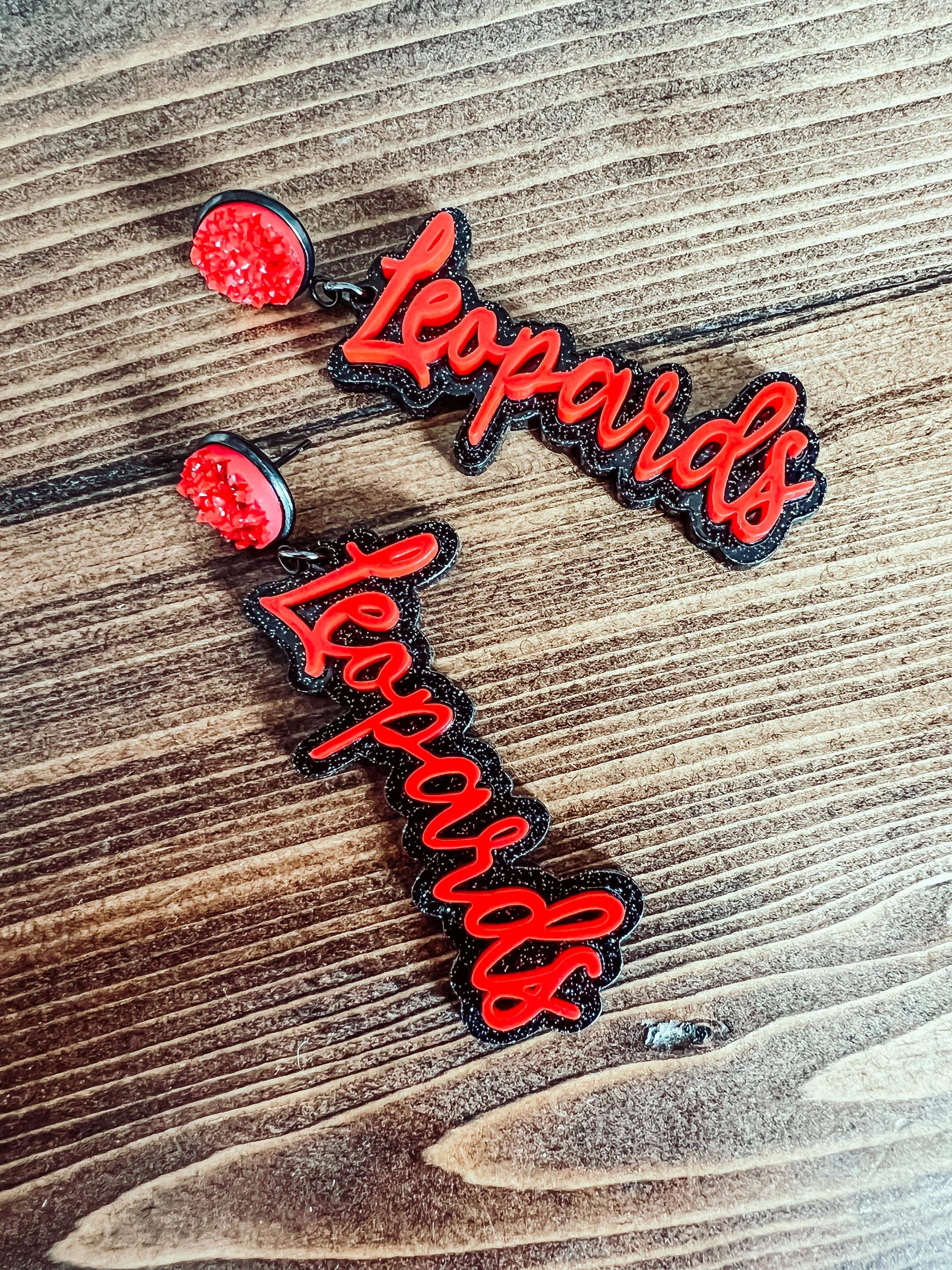 Leopards Layered Acrylic Mascot Earrings