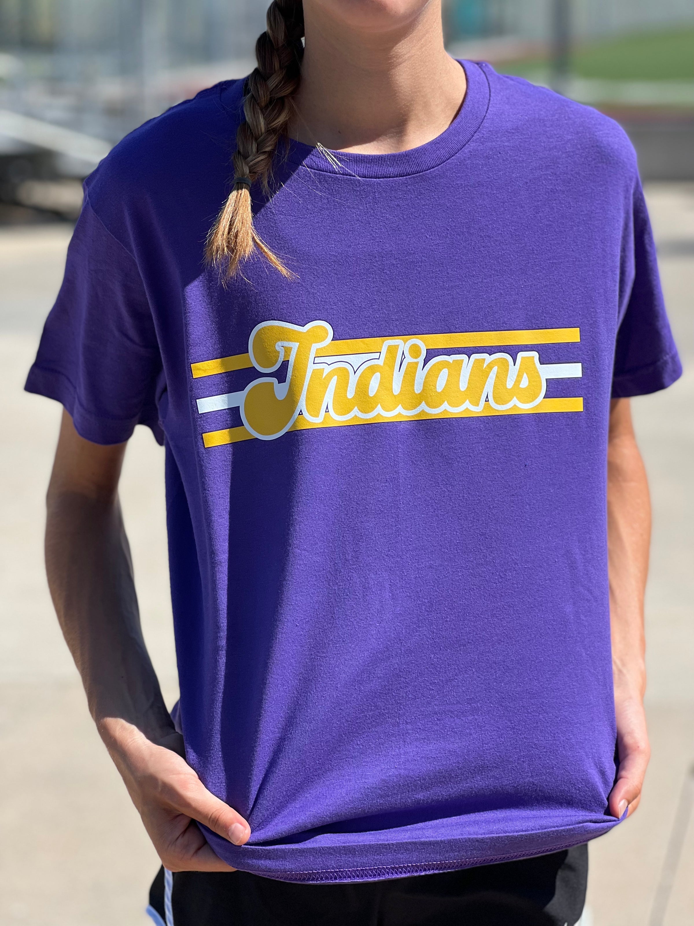 Indians Retro Script Tee