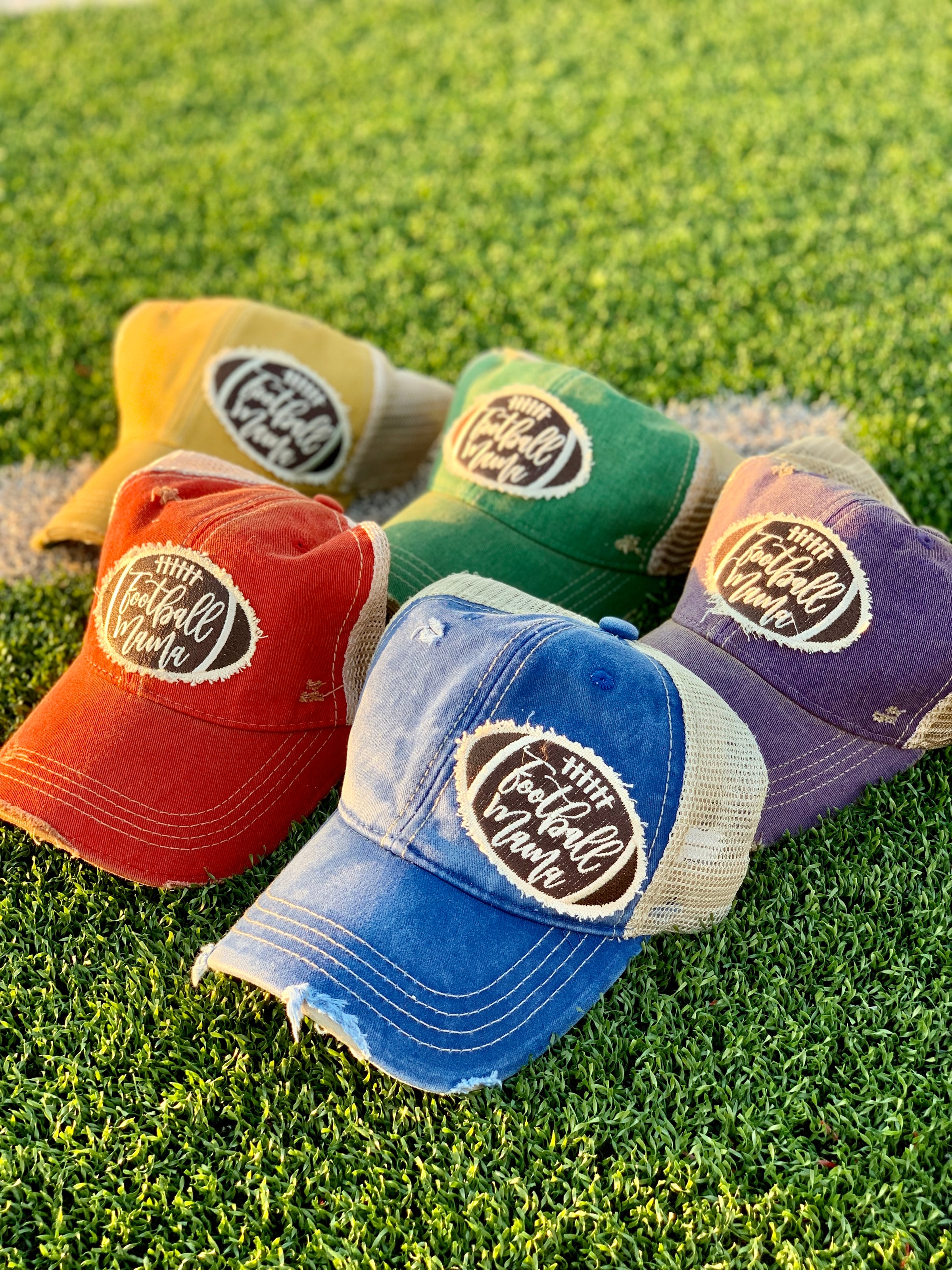 Football Mama Patch Hats