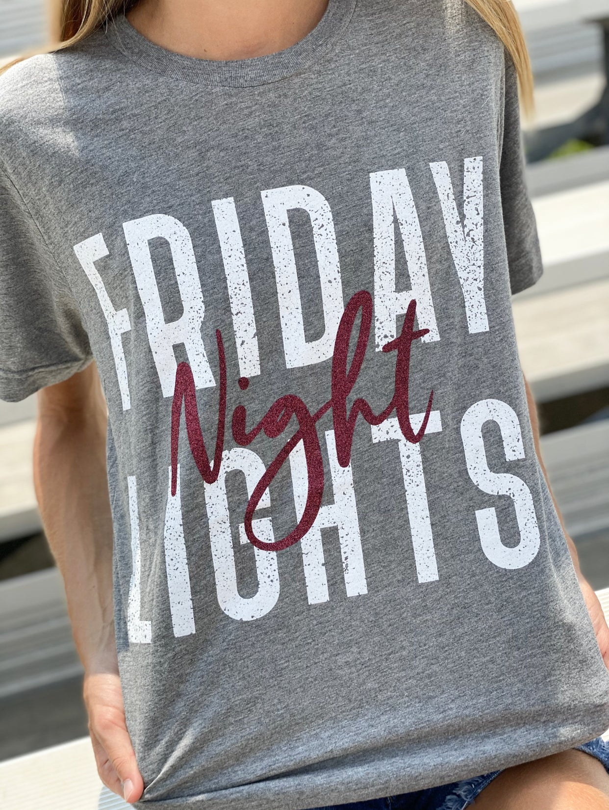 Friday Night Lights Maroon Glitter Tee